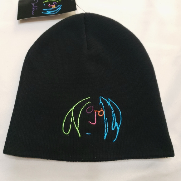 [ROCK OFF] John Lennon Self Portrait Knit Hat, Black, NWT - Picture 1 of 5